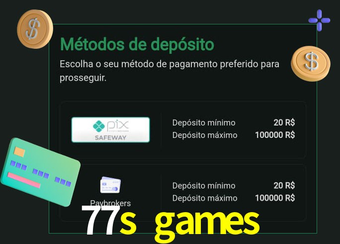 O cassino 77s games oferece uma grande variedade de métodos de pagamento
